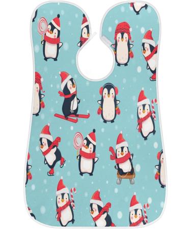 Beard Bib Apron for Men - Non-Stick Waterproof Hair Catcher & Grooming Cape | Penguin Snowflake Design - Buy Online on GoSupps.com