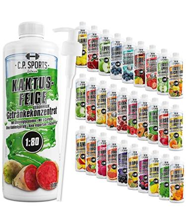 C.P.Sports beverage syrup for mineral drink i syrup sugar-free for vital drink cactus fig with vitamins i beverage concentrate for mixing with water for sports drink I 2 liter + 2 pump donor cactus fig (2 Pack)