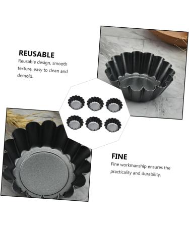 Zerodeko Flan Tart Pan 42 Pcs Cake Mold Baking Mold Wrought Iron Non Stick Iron Bake Mold 6.5x6.5x2.2cmx7pcs Blackx7pcs - Buy Online on GoSupps.com
