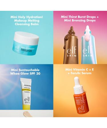 e.l.f. SKIN Best & Obsessed Skincare Kit Travel-Size Makeup Remover Sunscreen & Brightening Serums For Glowy Skin Vegan & Cruelty-Free - Buy Online on GoSupps.com