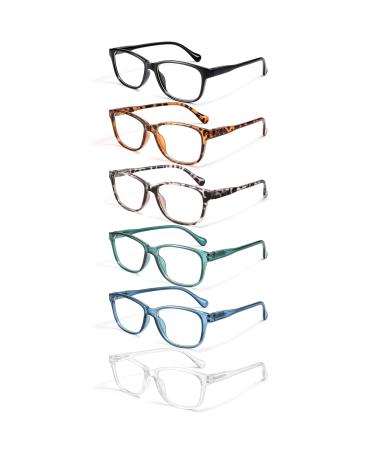 Gaoye Reading Glasses Women or Readers Men 6 Pack Stylish Computer Eyeglasses - Ease Blurry Vision A1 Glasses 1.0 x