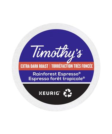 Timothy's Rainforest Espresso K-Cup Coffee Pods 12 Count For Keurig Coffee Makers Rainforest Espresso 72 count (Pack of 1)