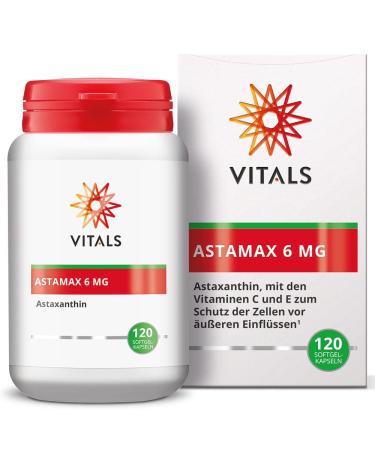 Vitals - Astamax 6mg high dose Astaxanthin 120 softgel capsules.Natural Astaxanthin made of algae with vitamin C and E. with Astaleal from Astaxanthin expert Astareal - Buy Online on GoSupps.com