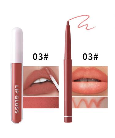  Mimoqk Long lasting lipstick and lip liner set waterproof lip gloss combo for women moisturizing lipstick with precision lip liner smooth lip liner pencil for contouring for girls and women - Buy Online on GoSupps.com