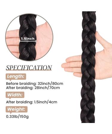 HAIRCUBE Long Braided Ponytail Extension | Wrap Around Hair Extensions | Synthetic Hair Piece for Women | 32 Inch 150g | Black Brown - Buy Online on GoSupps.com