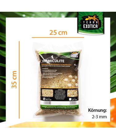 Vermiculite Fine 2-3 mm Terrarium Substrate - Ideal for Reptile Breeding & Incubation | Sterile & Germ-Free (4 Liters) - Buy Online on GoSupps.com
