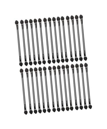 Healeved 30pcs Double Ended Eyeshadow Brush Sponge Stick Double Head Beauty Eyeshadow Brush Artificial Fiber