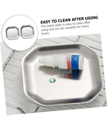 Zerodeko Dipping Bowls 4 pcs Stainless Holder Food Pickle Sushi Silver Dish Tray Bowl Kitchen Trays Household Sauce for 10.4X10.4X0.3CMx2pcs Silverx2pcs - Buy Online on GoSupps.com