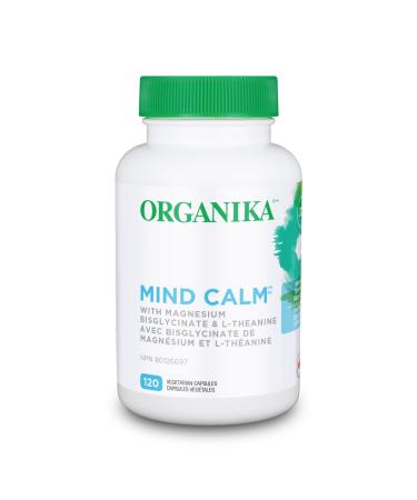 Organika Mind Calm- with Magnesium Bisglycinate L-Theanine GABA Inositol- Promotes Relaxation and Calm without Drowsiness- 120vcaps