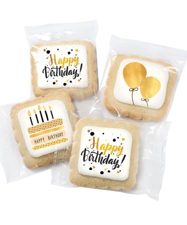 Happy Birthday Cookies 6 PACK Gift Basket Gold | Gourmet Decorated Sugar Cookies | Nut-Free & Individually Wrapped | Perfect Gift for Men, Women & Kids - Buy Online on GoSupps.com