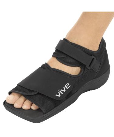 Vive Post Op Shoe - Lightweight Medical Walking Boot with Adjustable Strap - Orthopedic Recovery Cast Shoe for Post Surgery Fractured Foot Injured Toes Stress Fracture Sprains - Left or Right Foot XX-Small