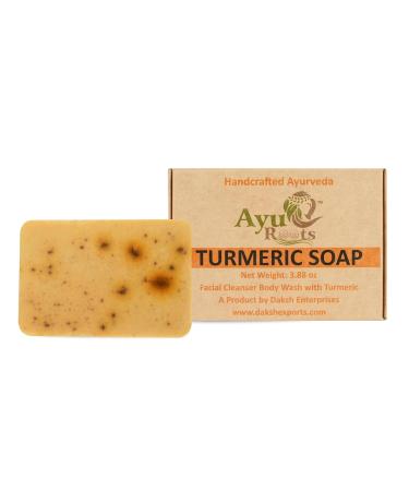 All-Natural Ayurvedic Handmade Turmeric Soap - Vegan Face & Body Wash from India | 3.88 oz - Buy Online on GoSupps.com