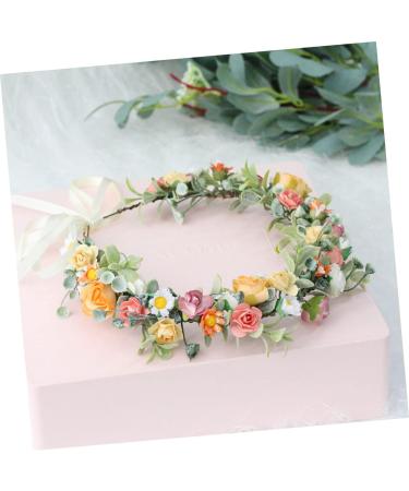 Gogogmee Artificial Flower Headband Headband Bridal Headpieces for Wedding Floral Wreath Headband Boho Hair Ties Lady Headband Flower Rose Wreath Bridal Fairy Headpiece Tiara Fabric - Buy Online on GoSupps.com