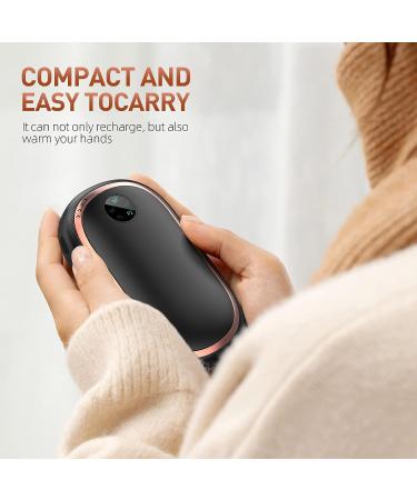 10000mAh Rechargeable Electric Hand Warmer & Power Bank | Fast Heating | Double-Sided | 3-in-1 | Digital Display | Sunset Light - Black - Buy Online on GoSupps.com