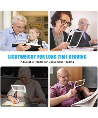 Tovmekdjn Full-Page 5X Magnifying Glass Rectangular Handhold Magnifier for Reading with 48 LED Lights - Buy Online on GoSupps.com