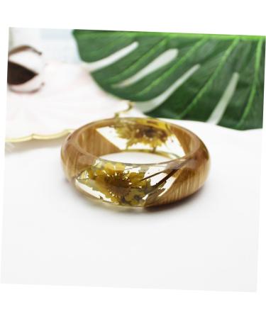 TENDYCOCO 2 Pcs Flower Bracelet Gemstone Bracelets Wood Bracelet Hawaiian Bracelet Friendship Bracelets Resin Bangle Bracelet Clear Bracelet Bangle Clear Epoxy European and American Jewelry 6.4X2.3CMx2pcs As Shownx2pcs - Buy Online on GoSupps.com