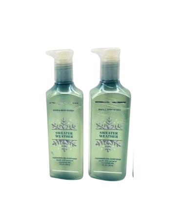 Bath & Body Works Cleansing Gel Hand Soap Pack of 2 8oz Each Bottle (Sweater Weather)