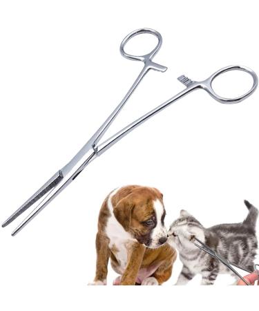 Ear hair tweezers for pets stainless steel hemostat pet tweezers for dogs and cats hemostat veterinary tongs pet pumer pink tweezers clamp with straight end pet puller tweezers silbrig - Buy Online on GoSupps.com