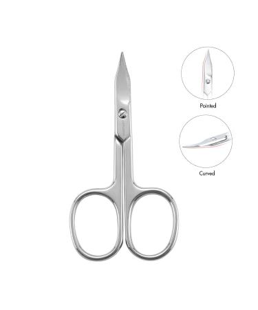 Jarvistar Rustproof Stainless Steel Nail Scissors - Sharp Curved Cutting Edge for Men & Women - Perfect for Nails Cuticles & Pedicures - 93 mm Tower Tip - Buy Online on GoSupps.com