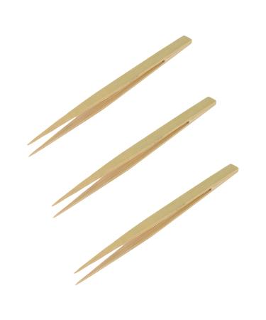 HNGSON 3PCS Bamboo Tweezers Z-1 5.5 inch Length for Art  Craft  Gold Leaf Sheet