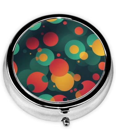 Abstract Round Pattern Mini Pill Box | 3 Compartment Travel Organizer | Portable Medicine Case for Home & Office - Buy Online on GoSupps.com