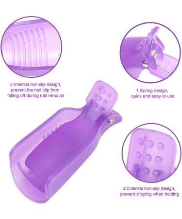 10 PCS Gel Nail Polish Remover Clips for Toenail & Finger - Purple - Buy Online on GoSupps.com