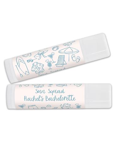 Custom Lip Balm Wedding Favors Beach Bachelorette Party Favor Beach Birthday Party Girls Trip (Set of 24)