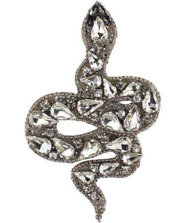 EMDOMO Handmade Rhinestone Snake Beaded Patches - Set of 2 Sew on Crystal Badges for Clothing Applique Craft - Buy Online on GoSupps.com