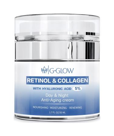 Retinol and Collagen with Hyaluronic Acid 5% Day and Night Anti-Aging Face and Neck Cream for all type of skin Nourishing Moisturizing Renewing and firming skin 50ml.
