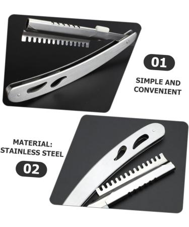 Frcolor Stainless Steel Razor Holder - Manual Beard Shaver & Facial Hair Cutter | Premium Hairdresser Tool - Buy Online on GoSupps.com