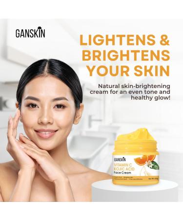 Ganskin Kojic Acid Cream Skin Brightening Cream for Dark Spots & Uneven Tone For Face & Body, Including Intimate Areas Kojic Acid Lotion for a Brighter, Radiant Look - Buy Online on GoSupps.com