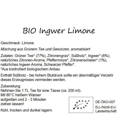 Quertee Quertee - Organic Green Tea - "Ginger" with Lime Flavour Light and Fresh (200g) - Buy Online on GoSupps.com