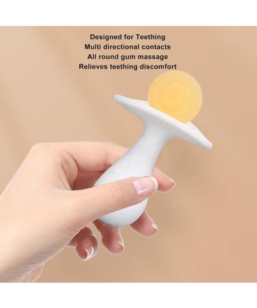Silicone Baby Teether Stick for 6-12 Months | Yellow White Teething Toy for Newborns - Buy Online on GoSupps.com