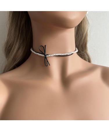Oralgo Double-Layer Pearl Necklace - French Style Loop Fan Trailer Collarbone Chain for Women & Girls | Chic Gray Design - Buy Online on GoSupps.com