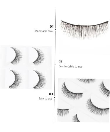 minkissy 15 Pairs Short False Eyelashes Fake Cosmetic Eyelashes Art Eyelashes Makeup Brishes Toiletries Natural Look Eyelashes Extension Lashes False Lashes Artificial Fiber 3d Glue Fluffy - Buy Online on GoSupps.com