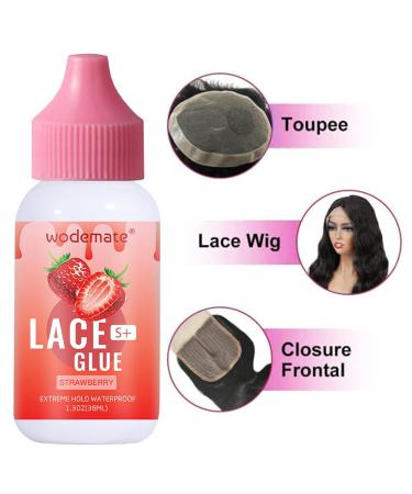 Wig Adhesive Lace Glue | Wig Glue Lace Front | Strong Hold Invisible Bonding for Waterproof & Oil-Resistant Hair Replacement | Wig Toupee Poly Hairpieces Cosmetic 1.3Oz - Buy Online on GoSupps.com