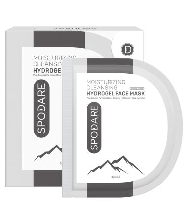 SPORTS MASK - Partitioned Care Hydrogel Face Mask - Cleanse and Moisturize When You Need It Most - Deeply Purifying and Super Hydrating after Exercise - For All Skin Types - 5 Pc Black and White