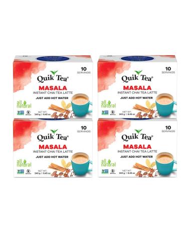 QuikTea Tea Latte, Masala Chai, 8.5 Ounce (Pack of 4)