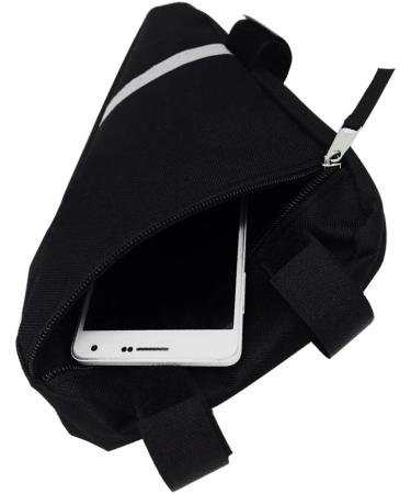 Buy Qitidasen Waterproof Bicycle Triangular Bag - Reflective Double-Sided Front Tube Frame Pocket (Black) for Safe Night Riding | International Shipping Available - Buy Online on GoSupps.com