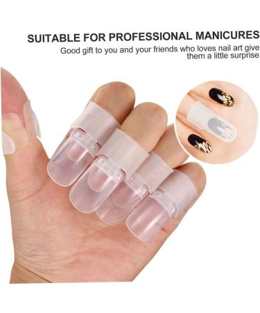 Mipcase 60 Pcs Nail Case Polish Varnish Cover Milk Gel Nail Polish Stickers for Adults Nail Art Tools Finger Nail Protector Skincare Tools White Plastic Manicure Protective Case 4x2cmx2pcs Whitex2pcs - Buy Online on GoSupps.com