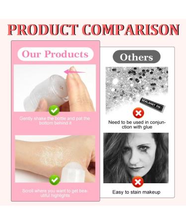 Eryndis Glitter Gel Body Roll-On Roll-on Body Glitter Gel Sparkling Holographic Face Glitter Luminous Makeup for Festivals Mermaid Sequins Shimmer for Rave Parties (#2 White) - Buy Online on GoSupps.com
