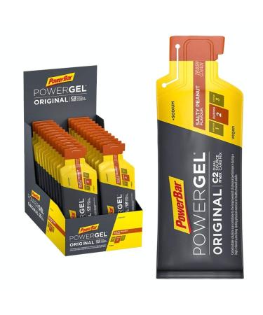 PowerBar - PowerGel Original - Salty Peanut - 24x41g - High Carb Energy Gel - C2MAX - Sodium Salty Peanut 865 g (1 pack)