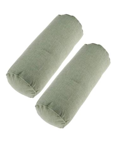 barenx 2 Pieces Breathable Green Neck Roll Shoulder Foot Pillow Orthopedic Sleeping Pillow Cervical Bolsterpine Lumbar Traction Spondylosis Support