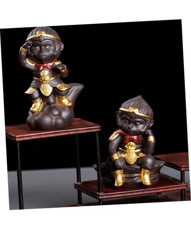 FUNOMOCYA Monkey Tea Pet Monkey Craft Monkey Ornaments Monkey Desktop Ornament Crafts Accessories Ceramics As Shown 7.5*4.5cm - Buy Online on GoSupps.com
