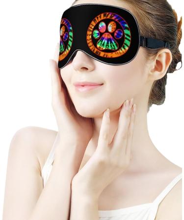 Tie Dye Animal Paw Print Sleep Mask | Adjustable Blindfold for Sleeping | Blocks Light for Night Travel | Men Women - Buy Online on GoSupps.com