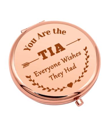 Tia Gifts from Niece Compact Makeup Mirror for Aunt Tia Auntie Best Tia Ever Gifts Birthday Gifts for Aunt Appreciation Gifts Folding Makeup Mirror for Women Christmas Wedding Gifts - Buy Online on GoSupps.com
