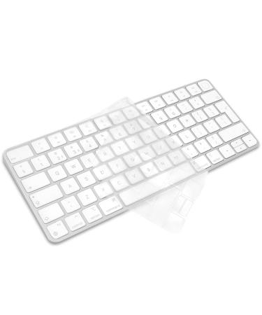 Arisase Ultra Thin TPU Keyboard Cover Skin for 2023 2021 Apple iMac 24" M3 / M1 Chip Magic Keyboard with Touch ID (Models A2449 & A2450) Soft Protective Accessories EU Layout (Clear)