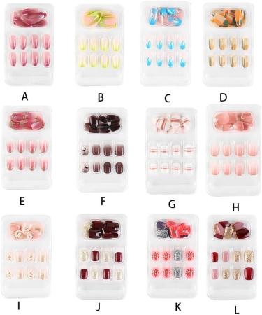 dijiusidy False Nail Fashionable Various Shapes Fingernail Full Coverage Strong Viscosity Adjustable Paster for Manicure Art 23 F741 23 1 count (Pack of 1) - Buy Online on GoSupps.com