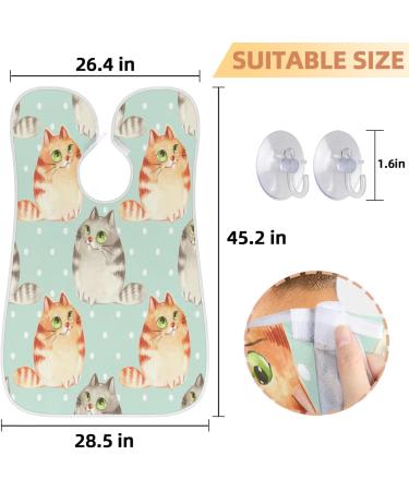 Beard Bib Apron for Men - Waterproof Hair Catcher & Grooming Cloth with Cat Polka Dots | International Shipping - Buy Online on GoSupps.com