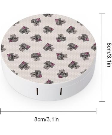 Cute Schnauzer Dog Face Round Case For Contact Lens Kit Storage Box with Mirror Printed - Buy Online on GoSupps.com